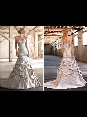 Essence of Australia Elegant Strapless Satin Mermaid Wedding Gown